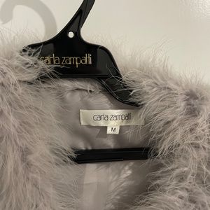 Carla Zampatti Feather Jacket Silver 